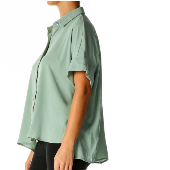 NWOT RACHEL ZOE Green Short Shirt - Picture 2 of 5